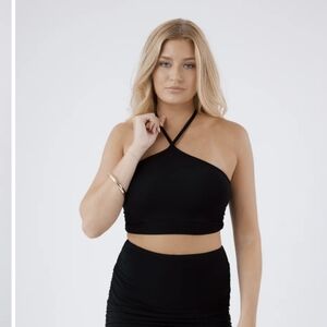 Klassy Network ruched halter crop top size Medium